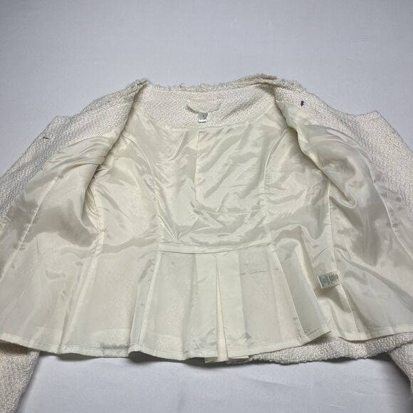 Nick & Mo Anthropologie Button Up Floral Ruffle Blazer Jacket - Picture 8 of 8